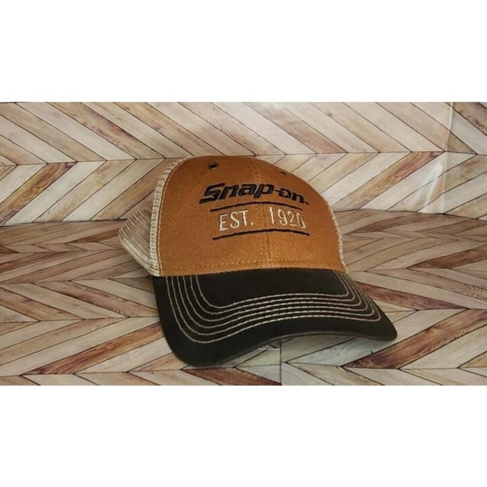 Men Snap On Tools Brown Est. 1920 Adjustable Baseball Cap Hat O/S